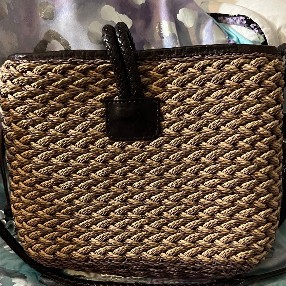 Brighton Brown Woven Crossbody Bag-EUC - Picture 8 of 11